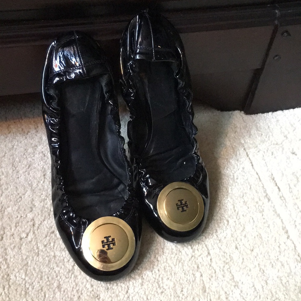 Tory Burch ballet flats, black patent leather
